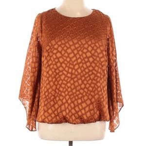 Alfani Orange Boho Rare Earth Blouse 1x